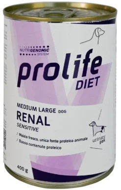 Prolife Dog Diet Renal Sensitive Cibo Umido Per Cani Taglia Media/Grande Lattina 400g