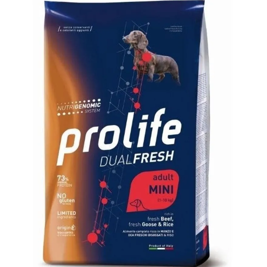 Prolife Dog Dual Fresh Adult Mini Beef Goose & Rice 7Kg