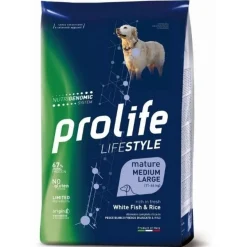 Prolife Dog Life Style Mature Medium/Large White Fish & Rice 12Kg