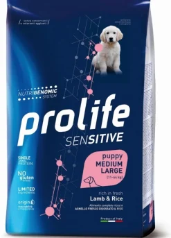 Prolife Dog Sensitive Lamb & Rice Cibo Secco Per Cani Cuccioli Taglia Media/Grande Sacco 10 Kg