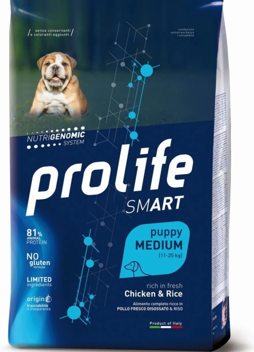 Prolife Dog Smart Chicken & Rice Cibo Secco Per Cani Cuccioli Taglia Media Sacco 10 Kg