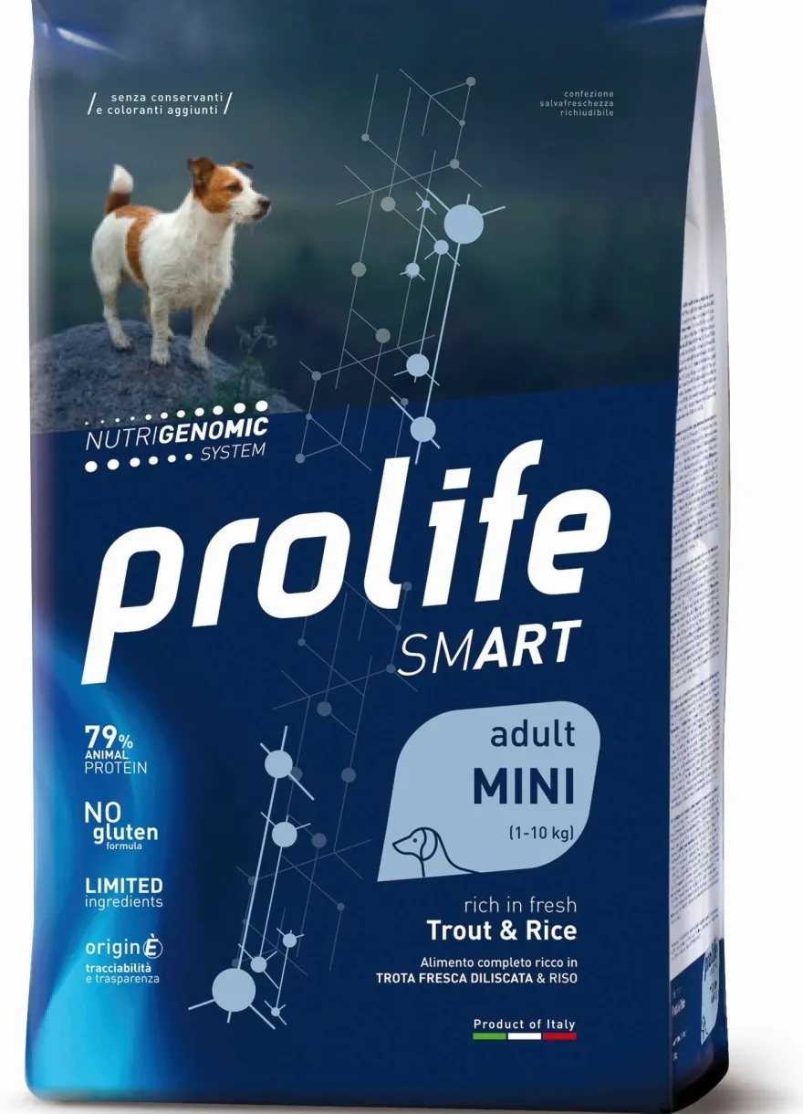 Prolife Dog Smart Trout & Rice Cibo Secco Per Cani Adulti Taglia Mini Sacco 7 Kg