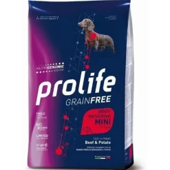 Prolife Grain Free Adult Sensitive Beef & Potato Cibo Secco Per Cani Taglia Piccola Sacco 7Kg