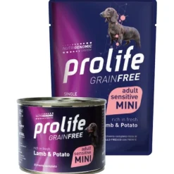 Prolife Grain Free Agnello Fresco Con Patate Cibo Umido Per Cani Adulti Taglia Mini Lattina 200g