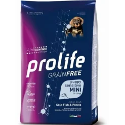 Prolife Grain Free Sensitive Sole Fish & Potato Cibo Secco Per Cani Cuccioli Taglia Piccola Sacco 600g