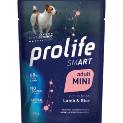 Prolife Smart Agnello Fresco Con Riso Cibo Umido Per Cani Adulti Taglia Mini Bustina 100g
