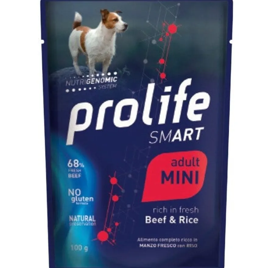 Prolife Smart Manzo Fresco Con Riso Cibo Umido Per Cani Adulti Taglia Piccola Bustina 100g
