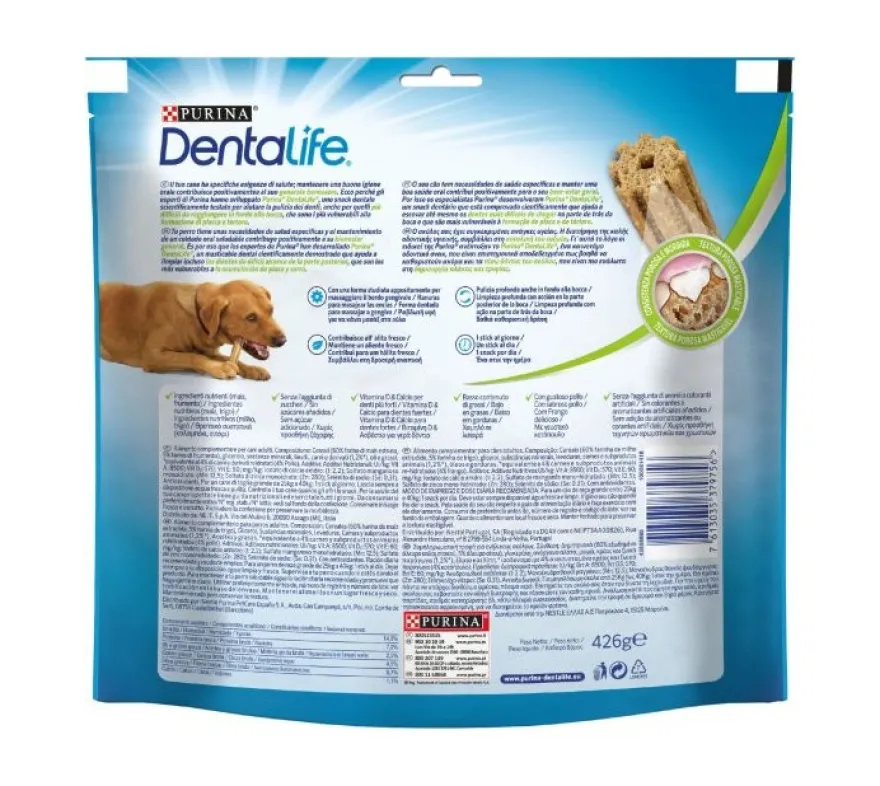 Purina Dentalife Snack Daily Oral Care Per Cani 25 - 40kg Taglia Large 12 Stick