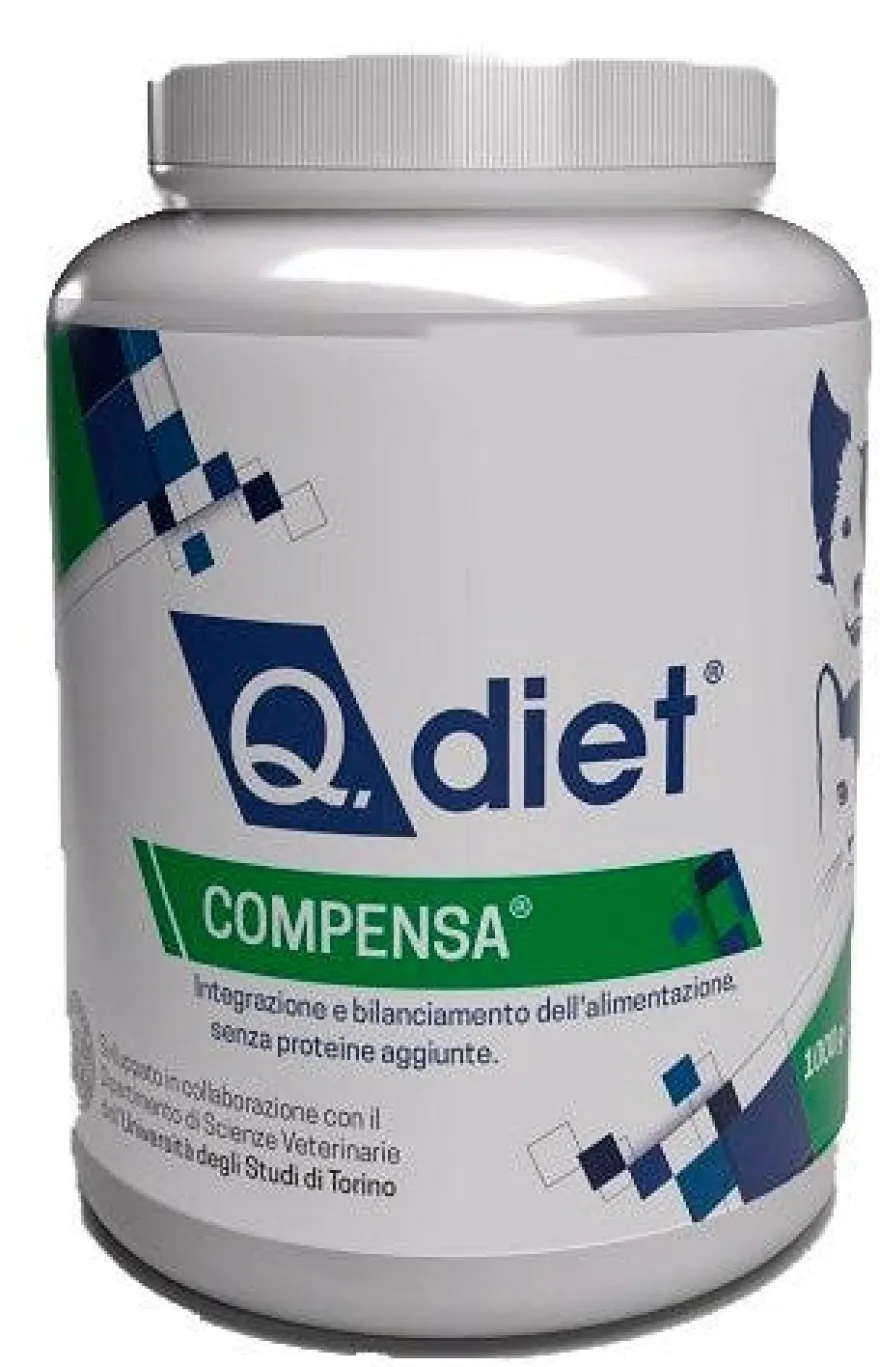 Q Diet Compensa Polvere Alimento Complementare Minerale Cani/Gatti 1000g