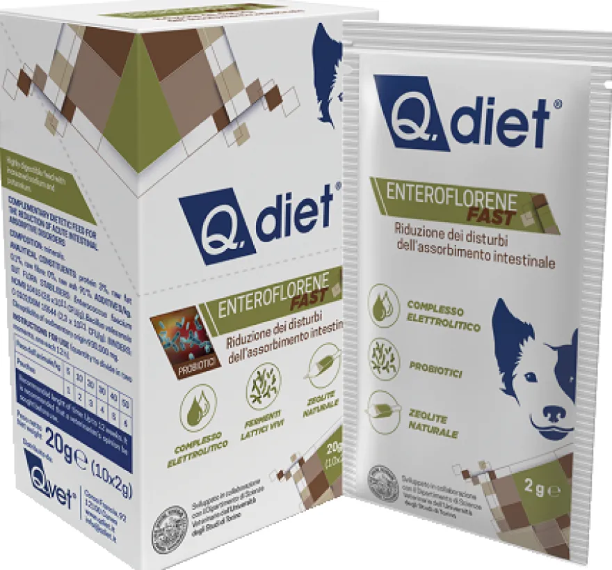 Q.Vet Q. Diet Enteroflerene Fast Per Cani 10 Bustine