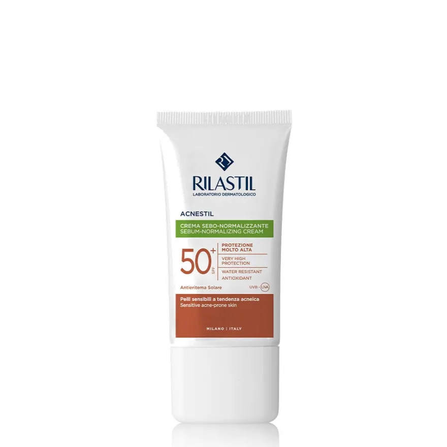 Rilastil Acnestil Crema Sebo Normalizzante Solare SPF 50+ Viso 40ml