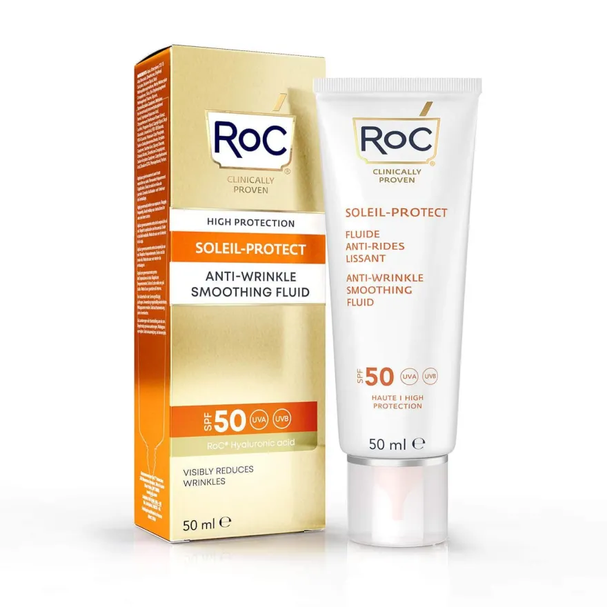 Roc Fluido Solare Viso Anti-Rughe Levigante SPF50+ 50ml