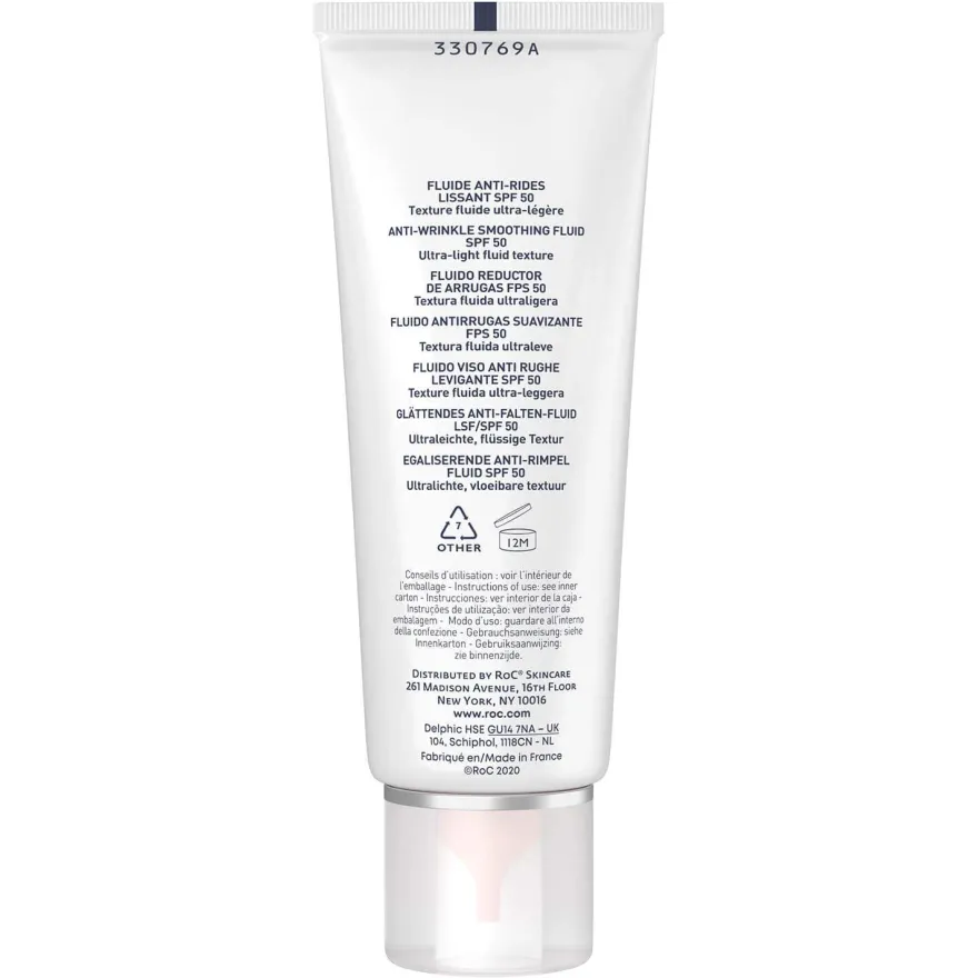 Roc Fluido Solare Viso Anti-Rughe Levigante SPF50+ 50ml
