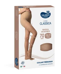Sauber Linea Classica 70 Den Collant Premaman Maglia Microrete