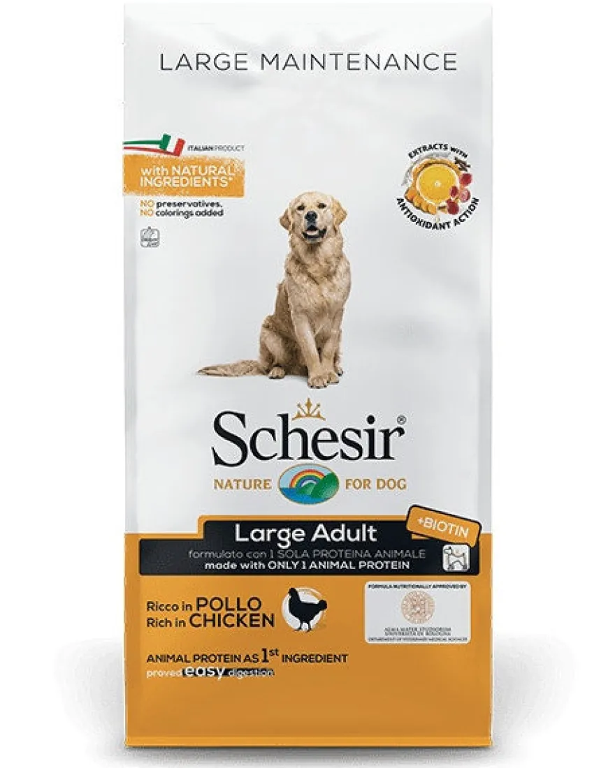Schesir Maintenance Crocchette Con Pollo Per Cani Adulti Taglia Grande Sacco 12kg