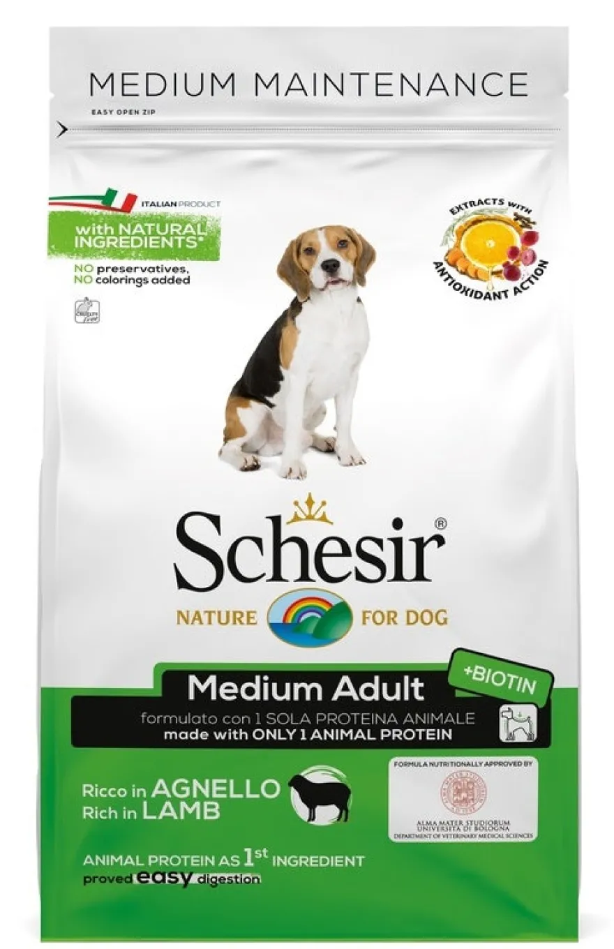 Schesir Maintenance Crocchette Di Agnello Per Cani Adulti Taglia Media Sacco 3kg