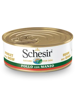 Schesir Pollo Con Manzo Cibo Umido Cani Adulti Lattina 150 g