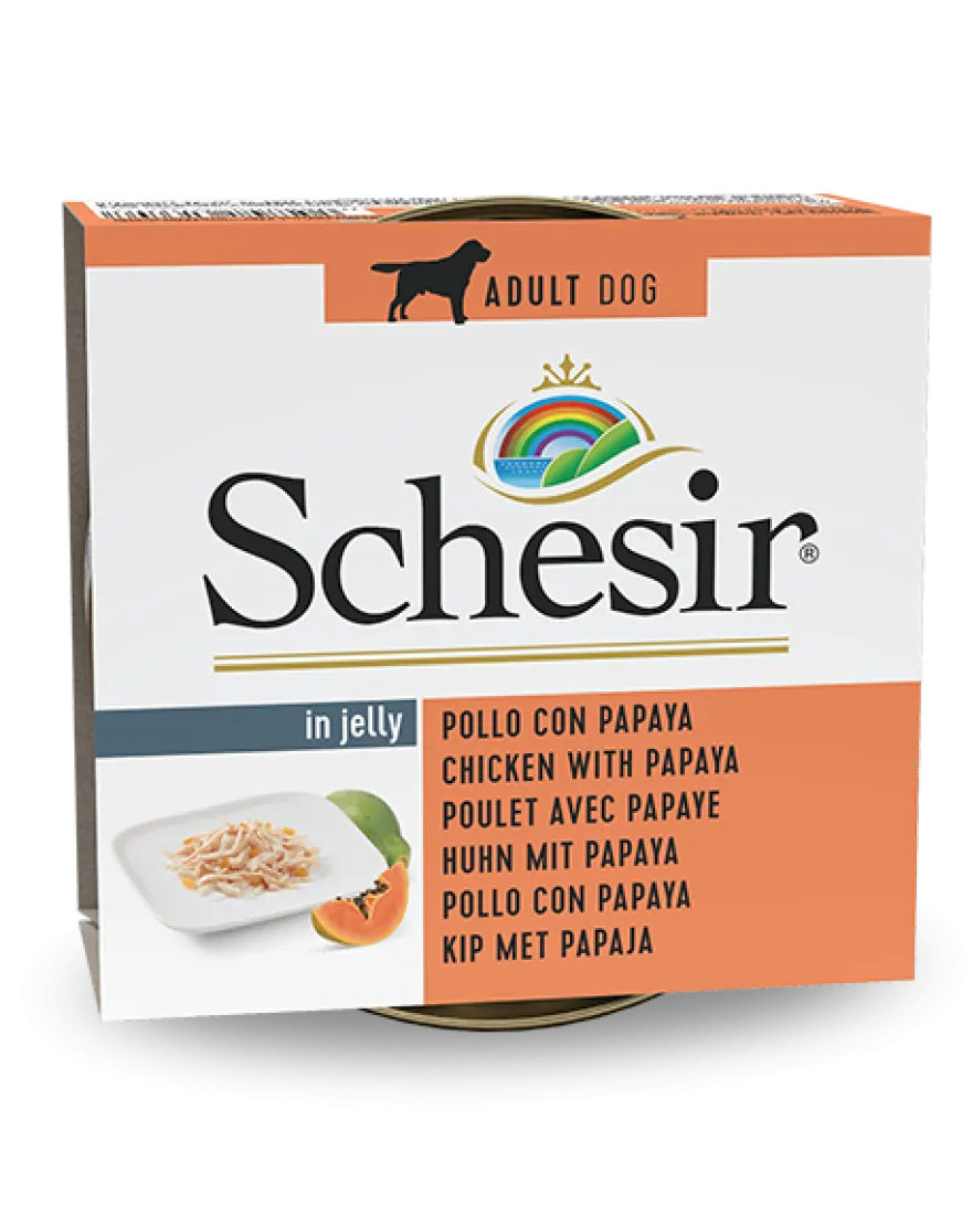 Schesir Pollo Con Papaya Cibo Umido Cani Adulti Lattina 150 g