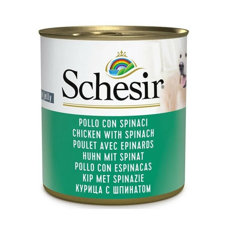 Schesir Pollo Con Spinaci Cibo Umido Cani Adulti Lattina 285g