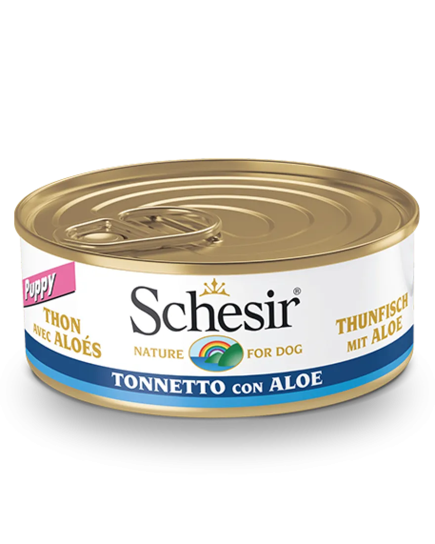 Schesir Tonnetto Con Aloe Cibo Umido Cani Cuccioli Lattina 150 g