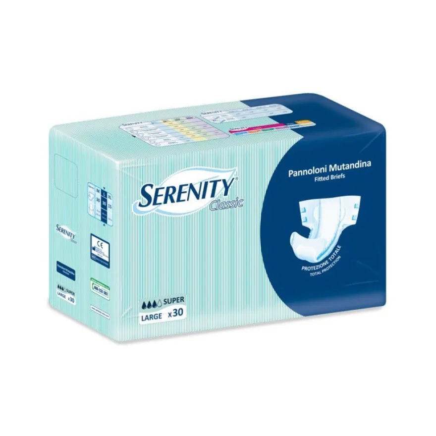 Serenity Classic Pannolone Incontinenza A Mutandina Super Tg L 30 Pezzi