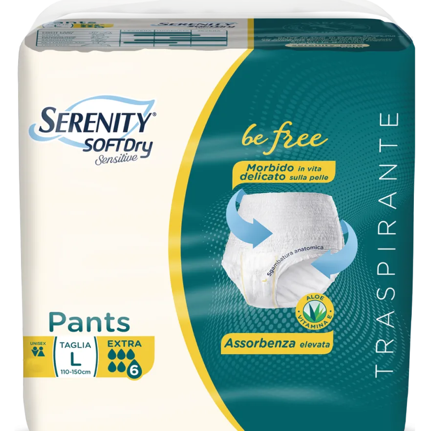 Serenity Soft Dry Sensitive Pants Extra Taglia L 14 Pezzi