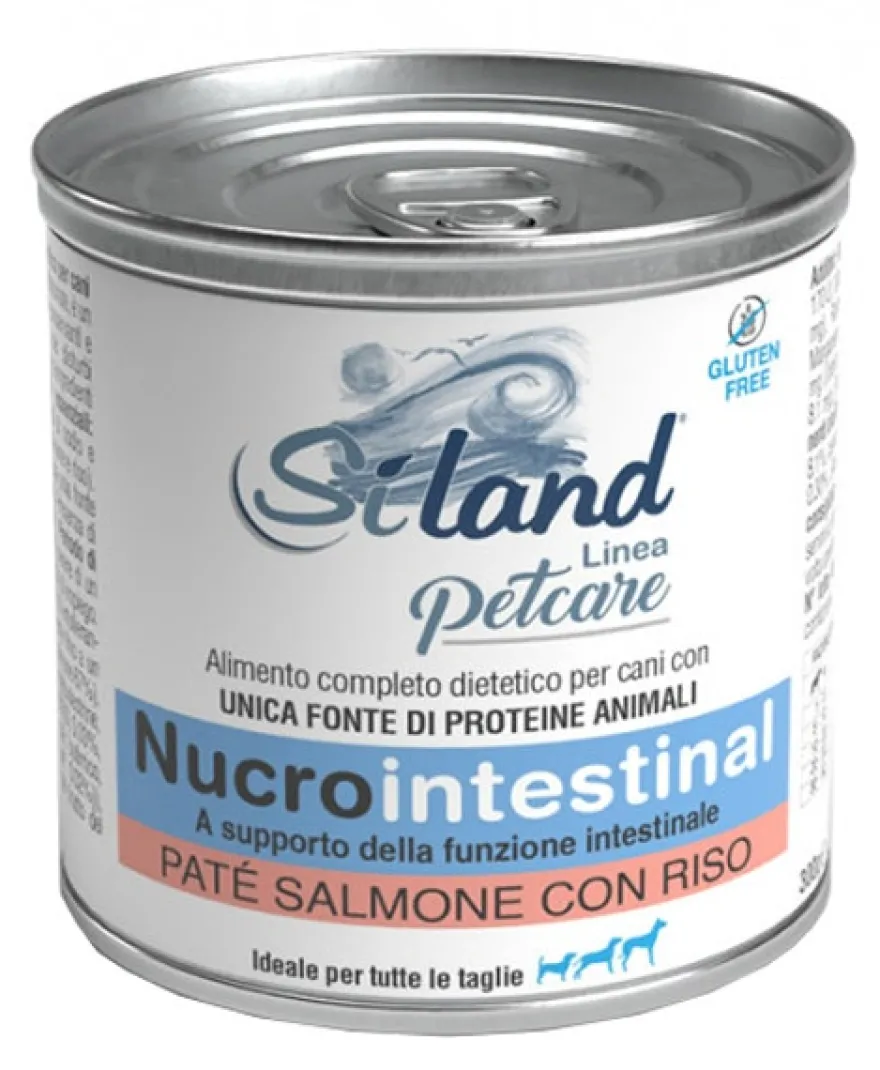 Siland Nucrointestinal Gusto Salmone Con Riso Cibo Umido Per Cani Adulti Lattina 300g