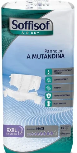 Soffisof Air Dry Maxi Pannolone A Mutandina Taglia 3XL 15 Pezzi