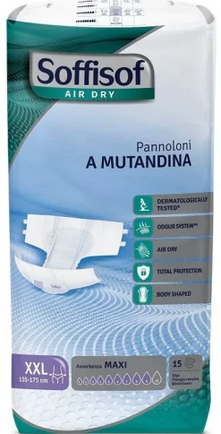 Soffisof Air Dry Maxi Pannolone A Mutandina Taglia 2XL 15 Pezzi