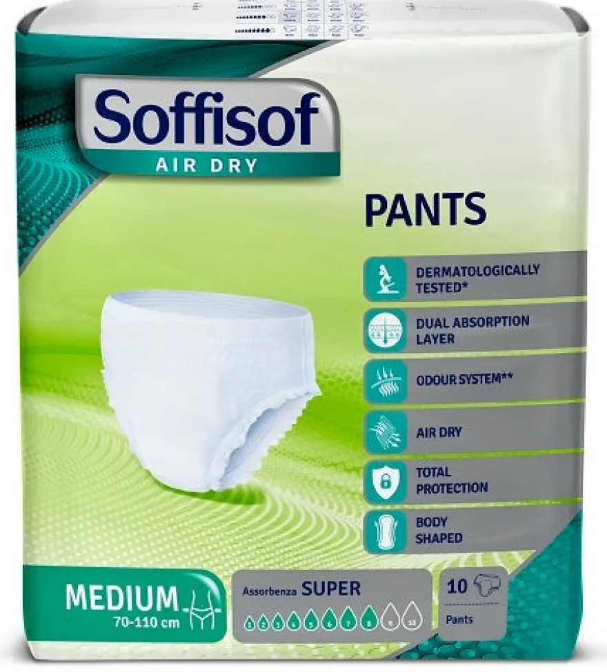 Soffisof Air Dry Pants Pannolone Super Taglia Medium 10 Pezzi