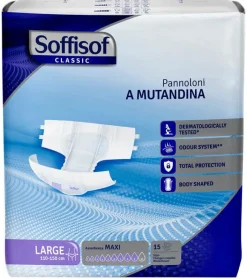 Soffisof Classic Maxi Pannolone A Mutandina Taglia L 15 Pezzi