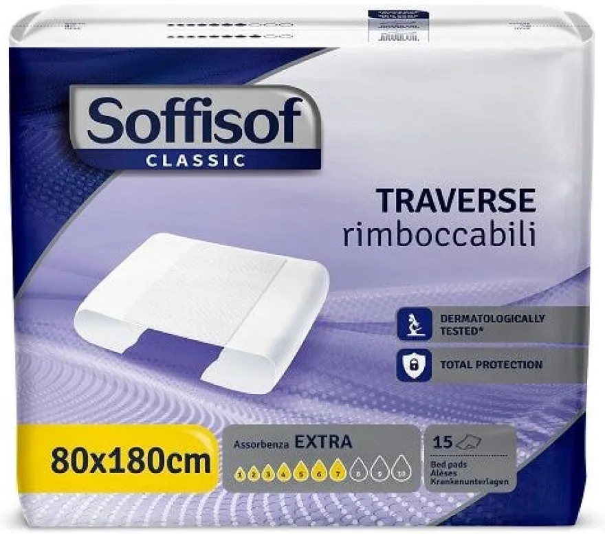 Soffisof Classic Traversa Rimboccabile Per Incontinenza Extra 80x180cm 15 Pezzi
