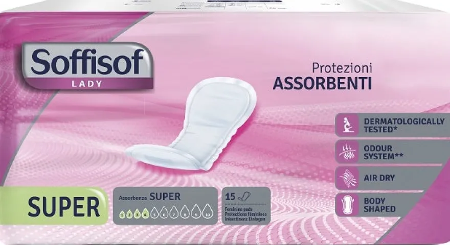Soffisof Lady Air Dry Assorbenti Incontinenza Super 15 Pezzi