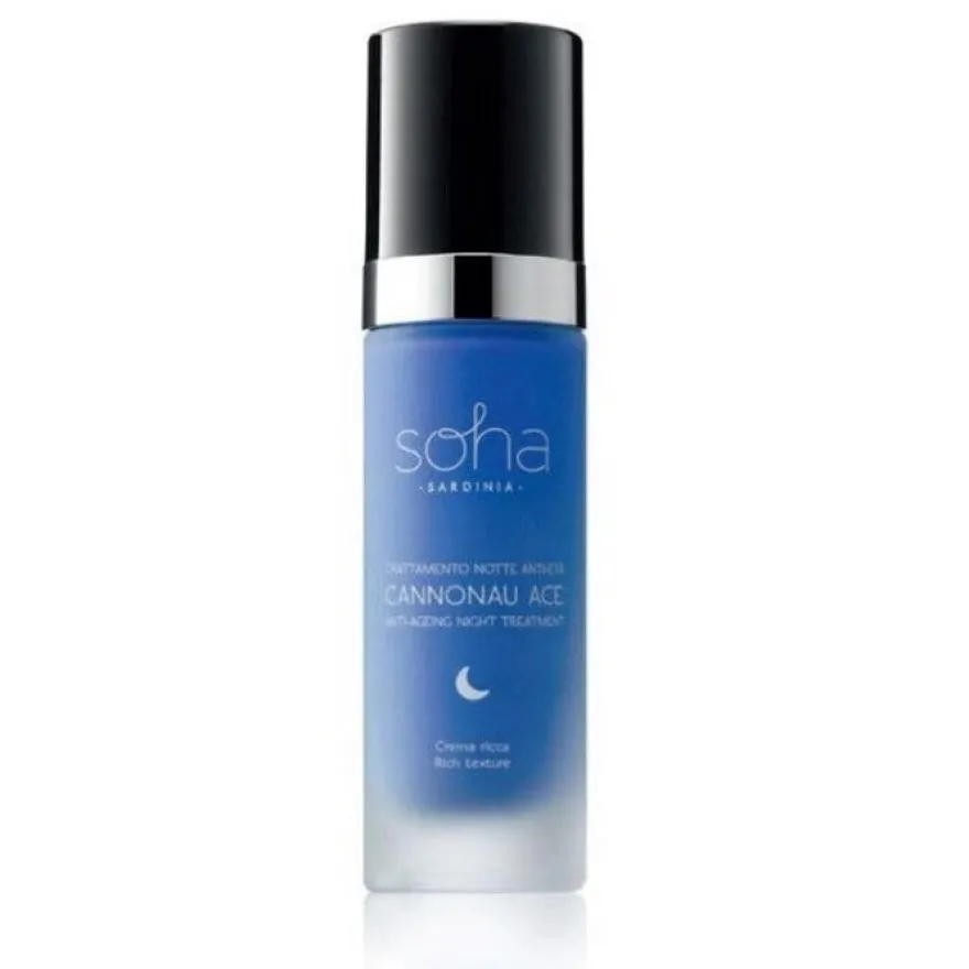 Soha Sardinia Cannonau Ace Trattamento Notte Anti-età Crema Ricca 30ml