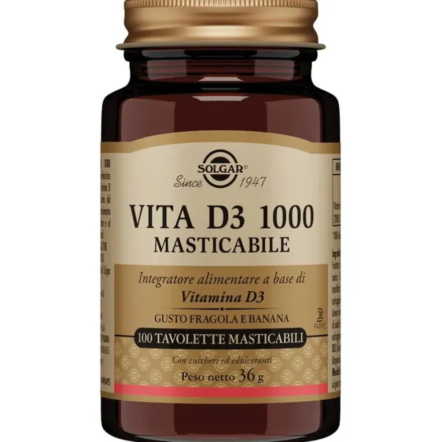 Solgar Vita D3 1000 100 Tavolette Masticabili