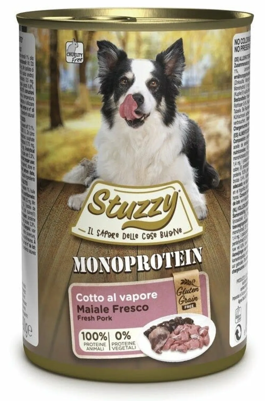 Stuzzy Monoprotein Al Maiale Cibo Umido Cani Adulti Barattolo 400g