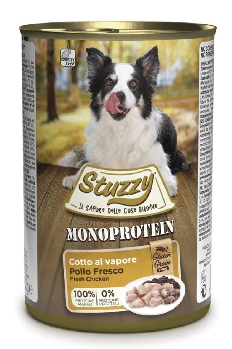 Stuzzy Monoprotein Al Pollo Cibo Umido Cani Adulti Barattolo 400g