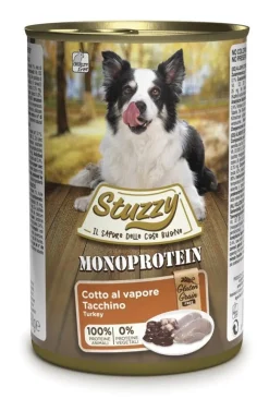 Stuzzy Monoprotein Al Tacchino Cibo Umido Cani Adulti Barattolo 400g