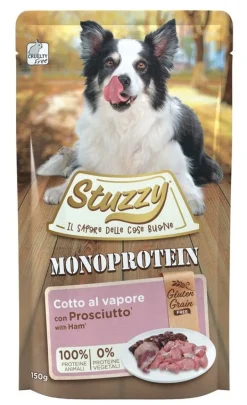 Stuzzy Monoprotein Bocconcini Con Prosciutto Cibo Umido Cani Adulti Bustina 150g