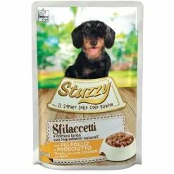 Stuzzy Sfilaccetti Con Pollo/Prosciutto Per Cani Adulti Bustina 100g