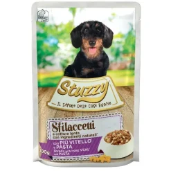 Stuzzy Sfilaccetti Con Vitello/Pasta Per Cani Adulti Bustina 100g