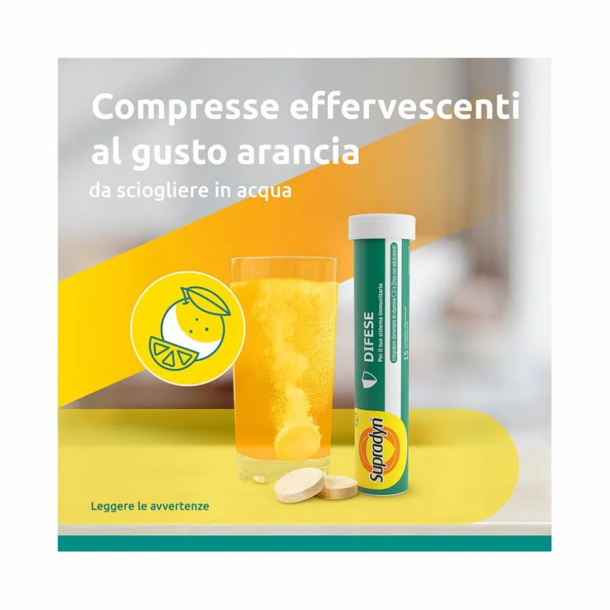Supradyn Difese Integratore per il Sistema Immunitario con Vitamina C D e Zinco 15 Compresse Eff