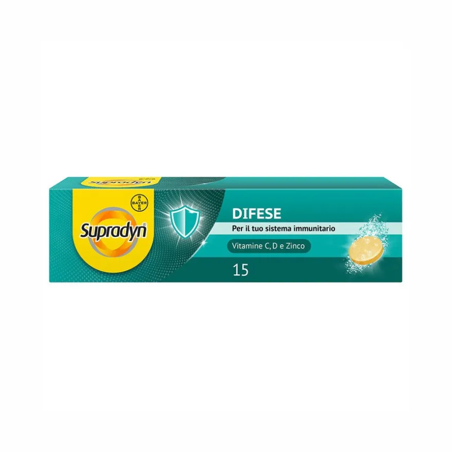 Supradyn Difese Integratore per il Sistema Immunitario con Vitamina C D e Zinco 15 Compresse Eff