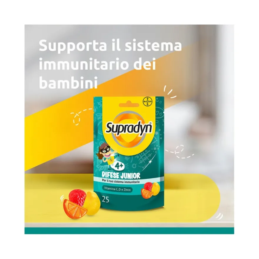 Supradyn Difese Junior Integratore Difese Immunitarie con Vitamina C D e Zinco 25 Caramelle Gommose