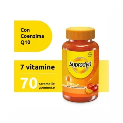 Supradyn Energy Integratore Vitamine A B C D E e Coenzima Q10 Contro la Stanchezza 70 Caramelle Gommose