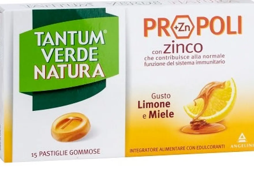 Tantum Verde Natura Propoli Limone E Miele Con Zinco 15 Pastiglie Gommose