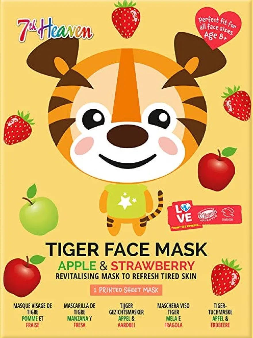 7th Heaven Maschera Viso Tessuto Stampa Tigre Adulti/Bambini 8 Anni+