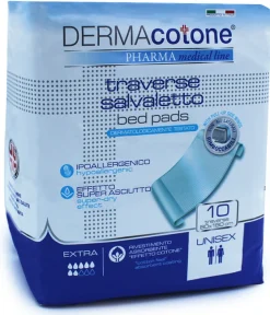 Traversa Salvaletto con Ali per Incontinenza Dermacotone 80x180cm 10 Pezzi
