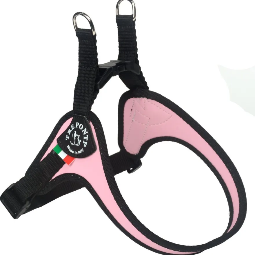 Tre Ponti Pettorina Easy Fit Con Sottopancia Regolabile Bordo Cannetè Rosa Per Cani 5/6kg Taglia 2,5