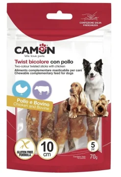 TWIST BICOLORE C/POLLO 10CM 5P